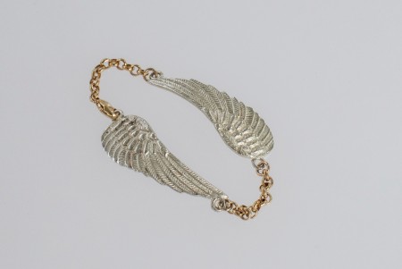 Dobbel wing bracelet forgylt