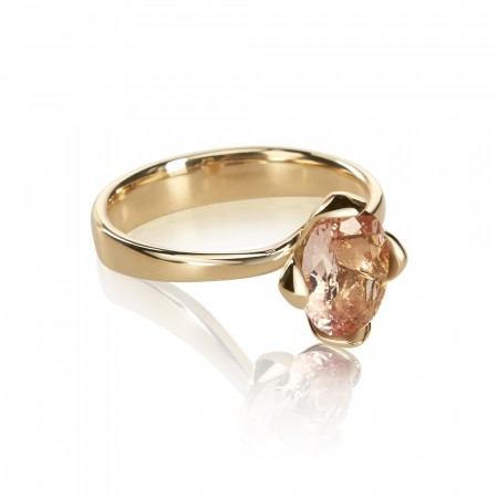 Honey Petal ring med Morganit