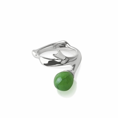 Branch ring med Jade, sølv